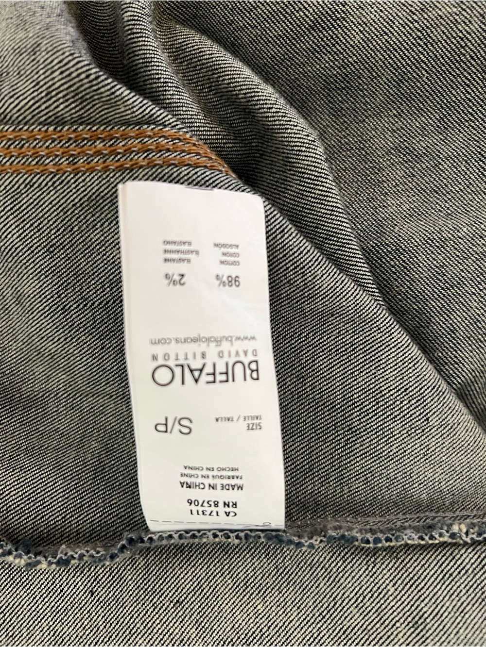 Buffalo David Bitton Dark Blue Denim Jacket with Tan Stitching - Picture 6 of 7